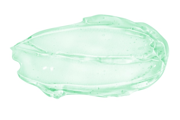 mancha de gel cosmético verde transparente sobre un fondo vacío