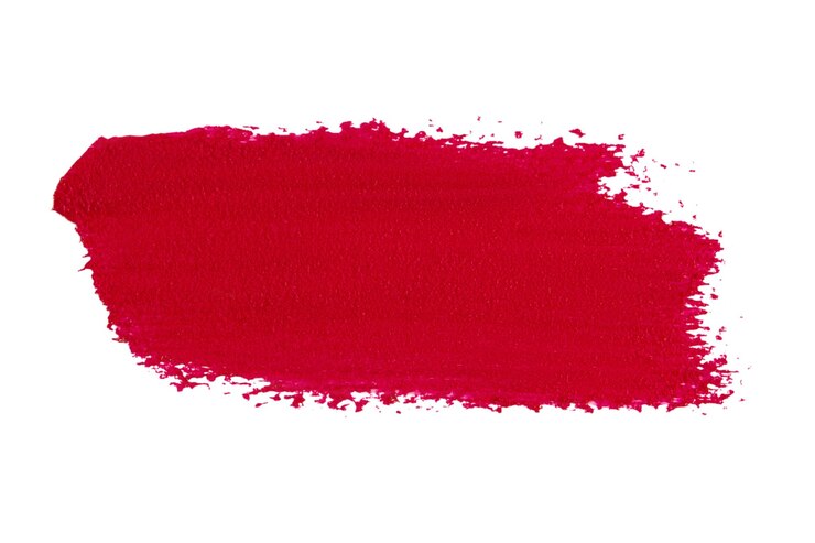 PSD una mancha de lápiz labial matte rojo en un fondo vacío