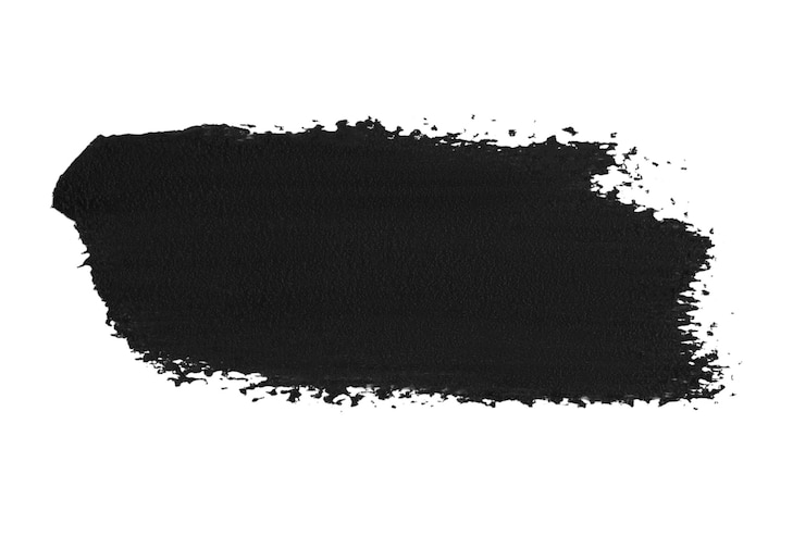 PSD una mancha de pintura negra sobre un fondo en blanco