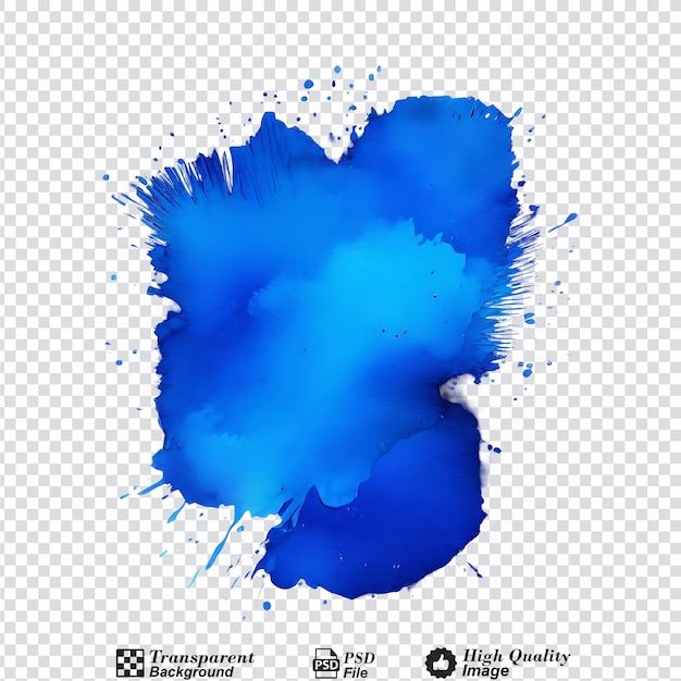 PSD manchas de aquarela azul isoladas em fundo transparente