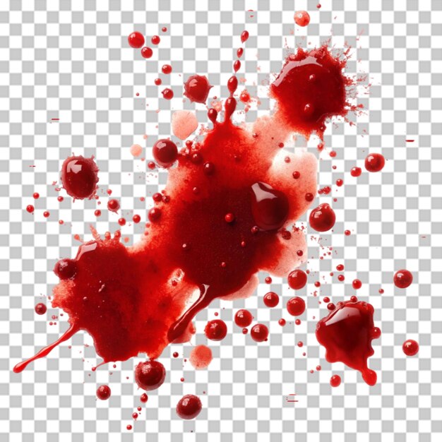 Manchas de sangre sobre un fondo transparente