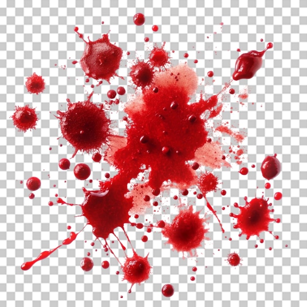 Manchas de sangre sobre un fondo transparente