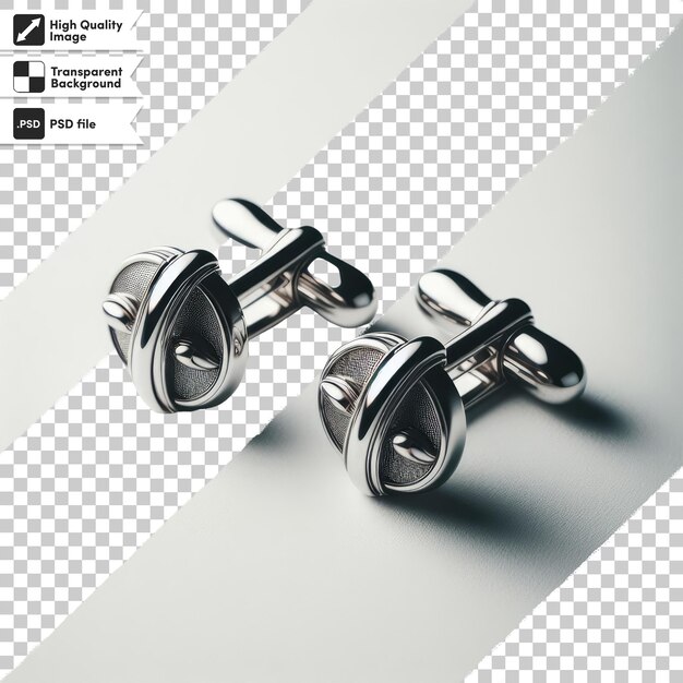 Manchetes de plata PSD para traje sobre fondo transparente con capa de máscara editable