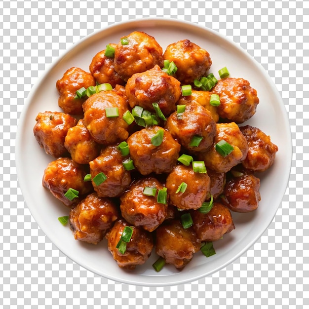 manchurian meatballs isolated on transparent background