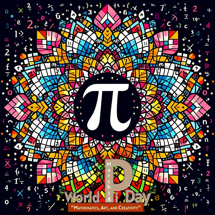 PSD mandala background on world pi day march 14