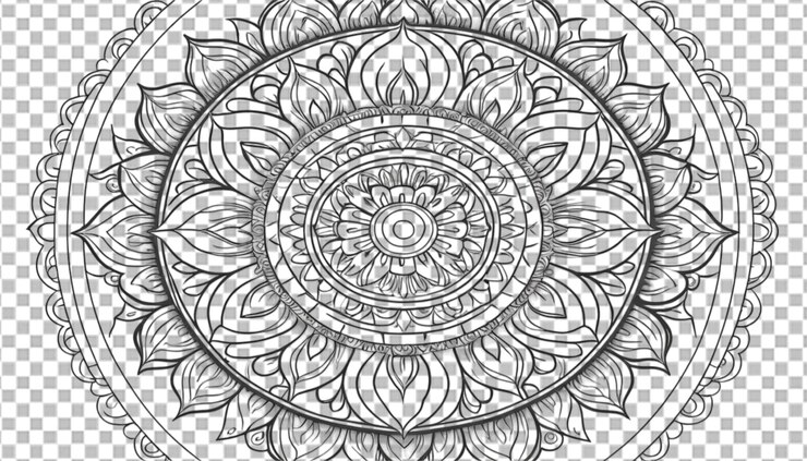 PSD mandala coloring book for adults and children creative mindfulness activity