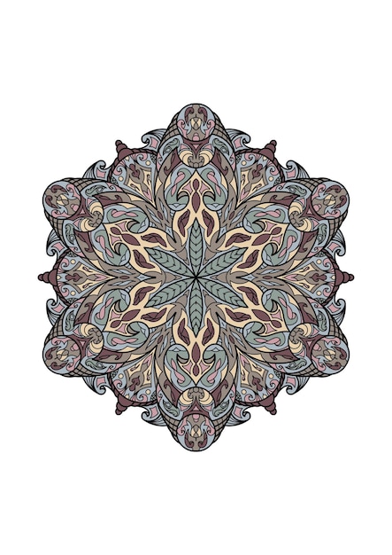 Mandala digital con un diseño único y patrones llenos de colores