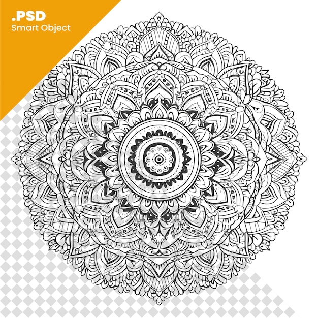 PSD mandala ethnisches dekoratives element handgezeichneter hintergrund islamisch-arabisch-indianisch-ottomanischer motive psd-vorlage