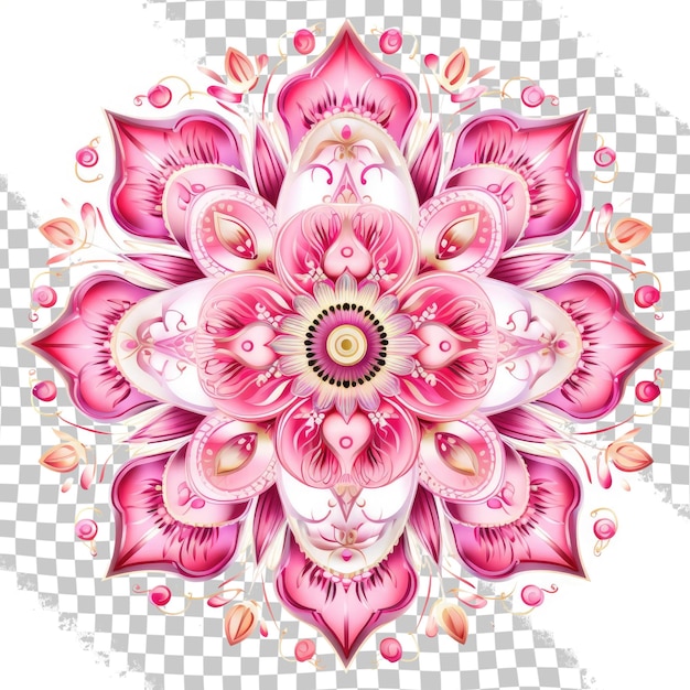 PSD mandala feliz ano novo 2018 cute cores cor-de-rosa isolado em fundo transparente