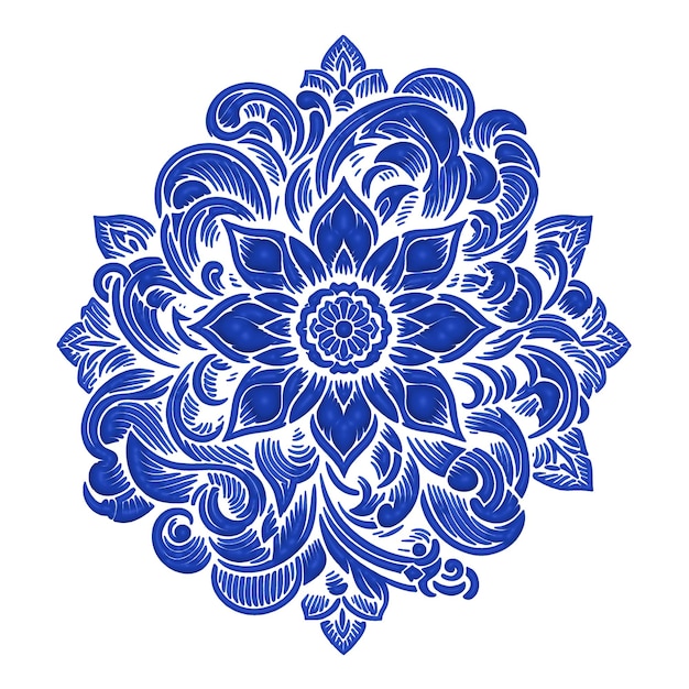 Mandala floreale blu thailandese