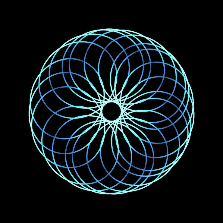 PSD mandala geométrica com linhas circulares