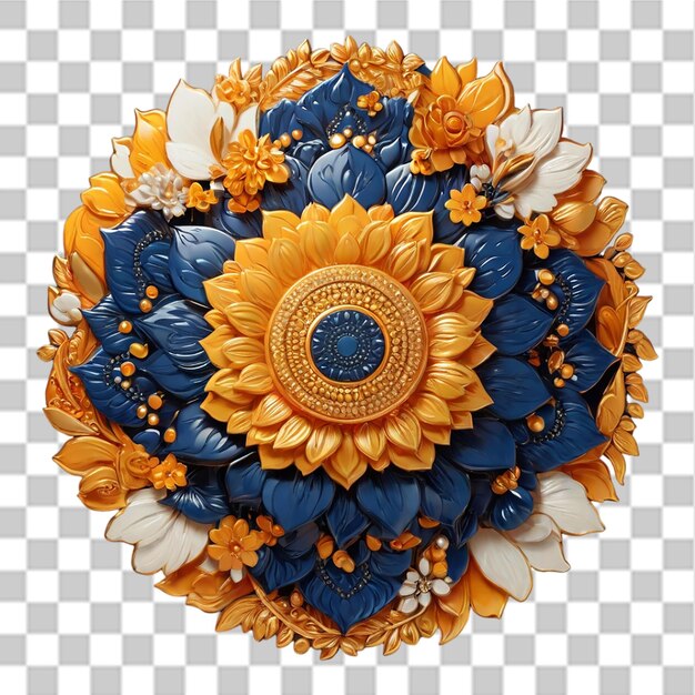 PSD mandala de girasol en un fondo transparente