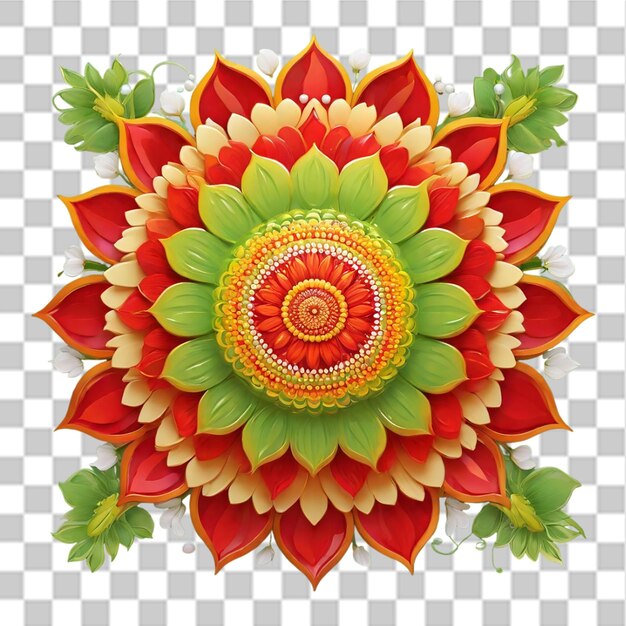 PSD mandala de girasol en un fondo transparente