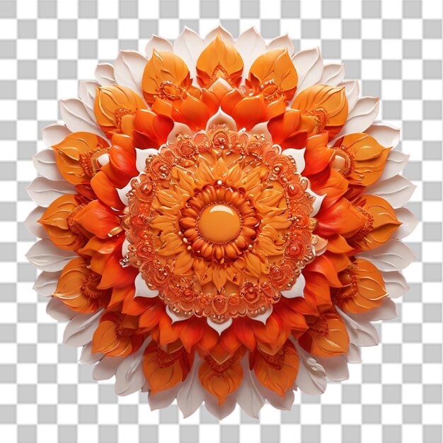 PSD mandala de girasol en un fondo transparente