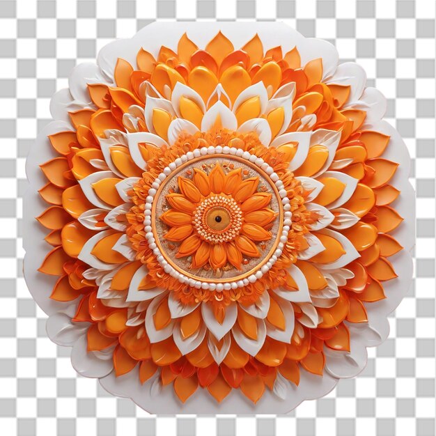 PSD mandala de girasol sobre un fondo transparente