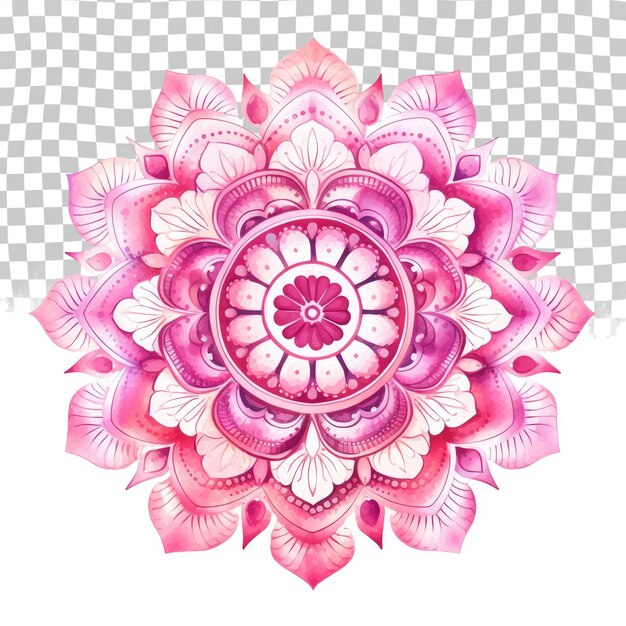 Mandala glückliches neues jahr 2018 schöne rosa farben isoliert auf transparentem hintergrund