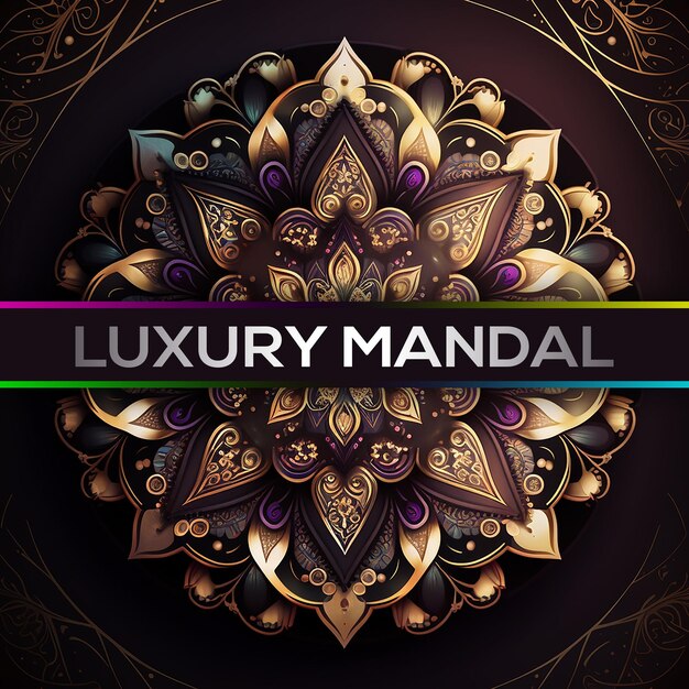 PSD mandala mockup_luxury fundo de mandala