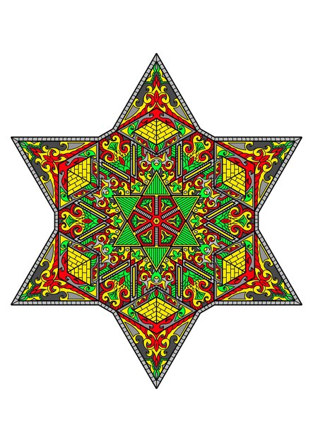 Mandala Numérique Avec Un Design Unique Et Des Motifs Pleins De Couleurs