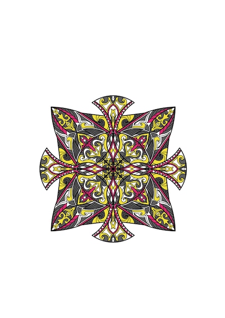 Mandala numérique avec un design unique et des motifs pleins de couleurs