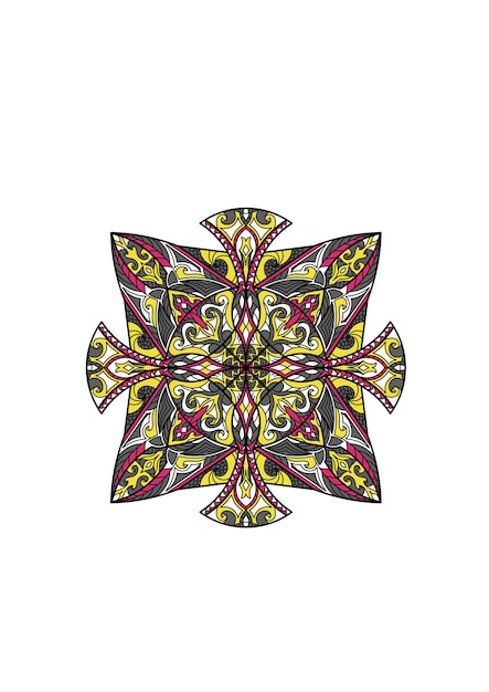 PSD mandala numérique avec un design unique et des motifs pleins de couleurs