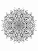 PSD mandala simple noir blanc