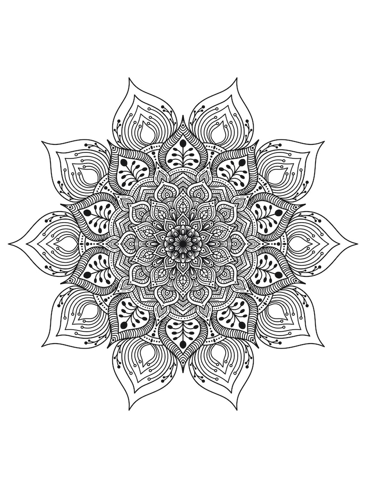 PSD mandala simples preto branco