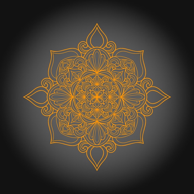 Mandala simples Ramadã fundo floral