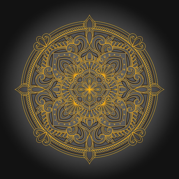 Mandala simples Ramadã fundo floral