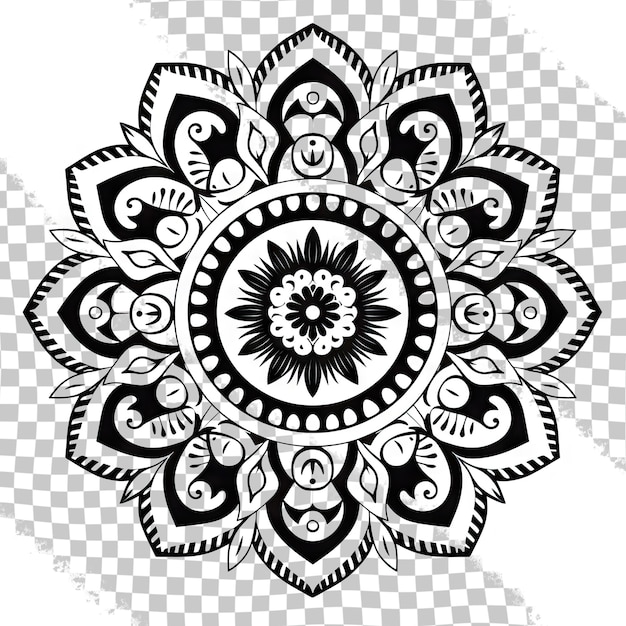 PSD mandala tracery roda mehndi design ornamento étnico doodle simetria textura tradicional popular spi