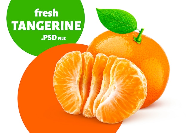 Mandarine isoliert, Fruchtbanner