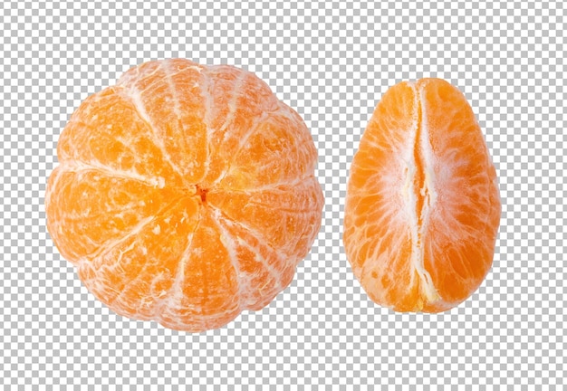 PSD mandarine orange ou fruit de mandarine isolé sur la couche alpha