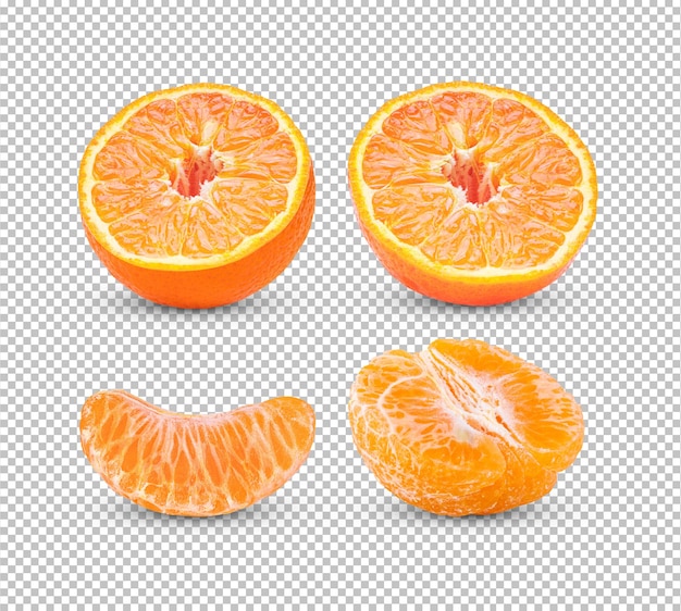 Mandarinenfrucht isoliert auf alphaschicht