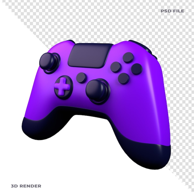 PSD manette de jeu joystick illustration 3d thème violet foncé