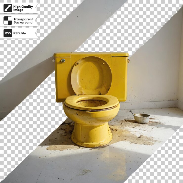 PSD mangkuk toilet psd di kamar mandi dengan latar belakang transparan dengan lapisan masker yang bisa diedit