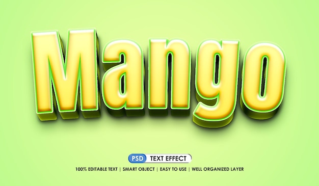 Mango 3d bearbeitbarer texteffekt