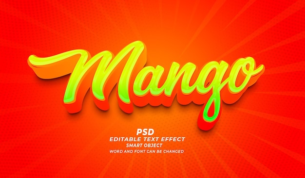 Mango 3d Modello Photoshop per effetti di testo modificabili