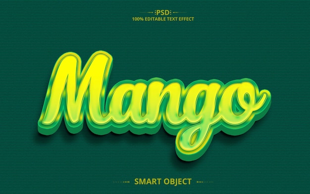 Mango 3d psd bestes texteffektdesign