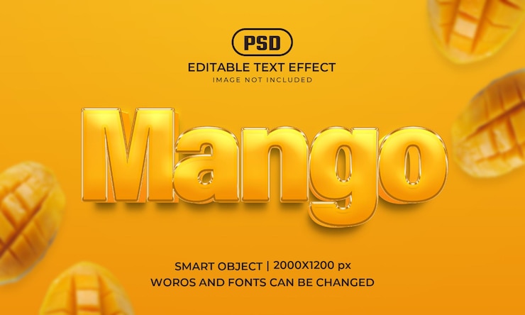 PSD mango 3d-texteffekt-designmodell