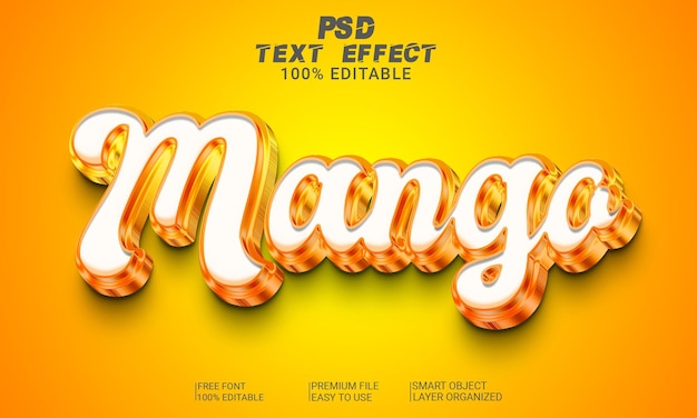 Mango 3d-texteffekt-psd-datei