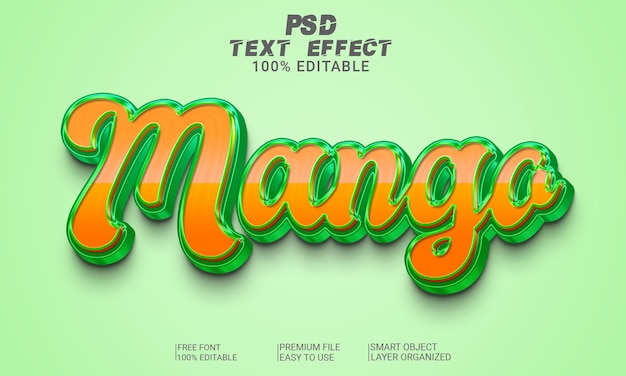 PSD mango 3d-texteffekt-psd-datei