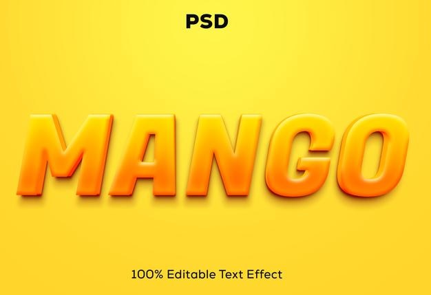Mango Bearbeitbarer 3D-Texteffekt