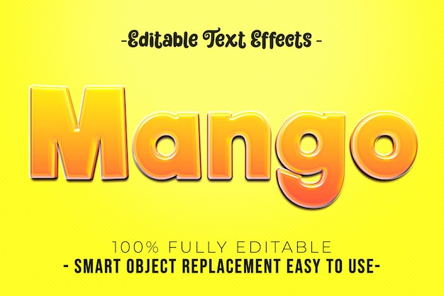 Mango bearbeitbarer text effekt