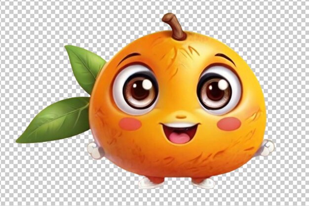 PSD mango de dibujos animados con cara sonriente