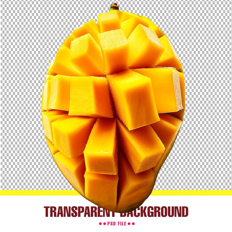 PSD mango fresco cortado en un fondo transparente generado por ia