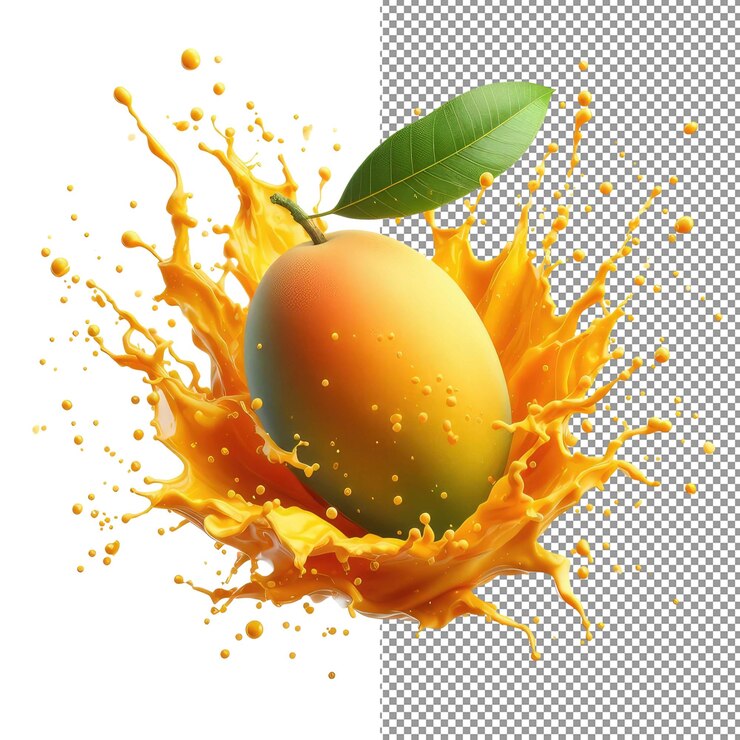 PSD mango magic png está listo para el aislamiento de una salpicadura líquida tropical