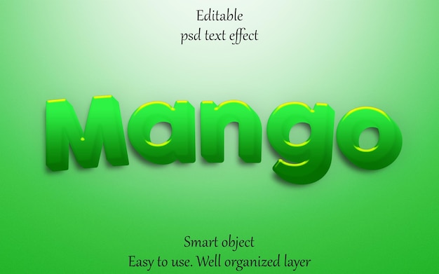 Mango oder Mango-Text oder Mango-Texteffekt oder Mango 3D oder Mango-3D-Texteffekt oder 3D-Text oder Text