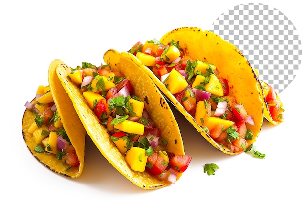 PSD mango tango tacos tacos avec une touche de mangue sur un fond transparent