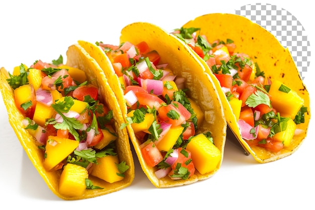 PSD mango tango tacos tacos avec une touche de mangue sur un fond transparent