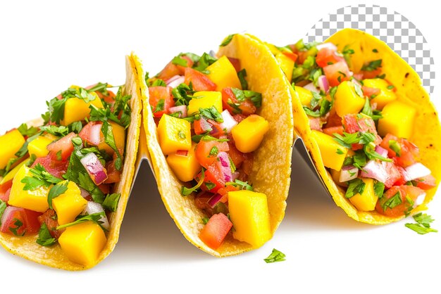 PSD mango tango tacos tacos avec une touche de mangue sur un fond transparent