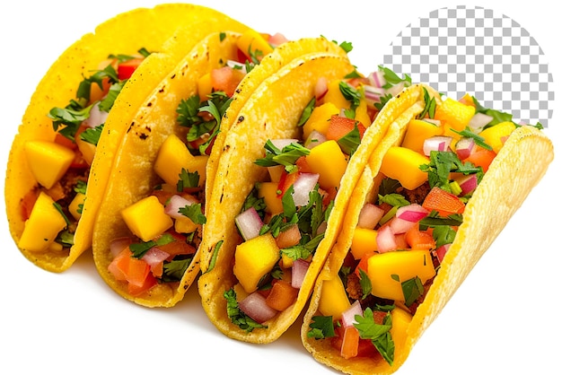 PSD mango tango tacos tacos avec une touche de mangue sur un fond transparent